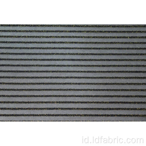 Nylon Metallic Spandex Stripe Mesh Fabric